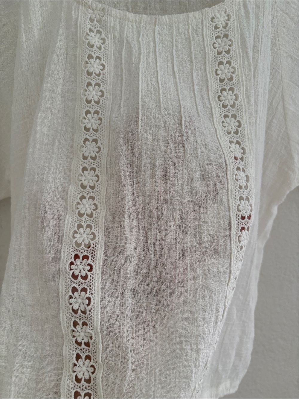 Nomad The Label Daisy Cotton Blouse Ivory Size 10 Lightweight Boho Beach - Picture 12 of 13
